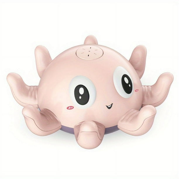 English Color Box Version Baby Bathroom Automatic Induction Water Spray Small Octopus Electric Octopus With Light Music Play Water Baby Bathroom Toys