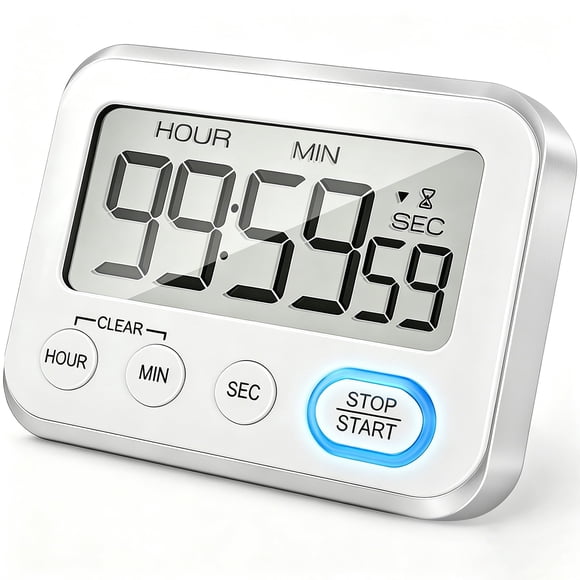 Temporizador VOULOIR Digital LCD de Pantalla Grande Plateado