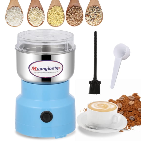 Molinillo de café Moongiantgo Electric 200 W 300 ml plateado/azul