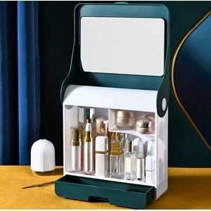 Genérico - Organizador De Maquillaje Con Espejo Verde