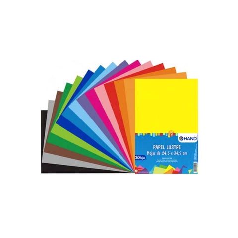 Hand - Pack 200 Hojas Papel Lustre 24X34Cms Colores - Ps