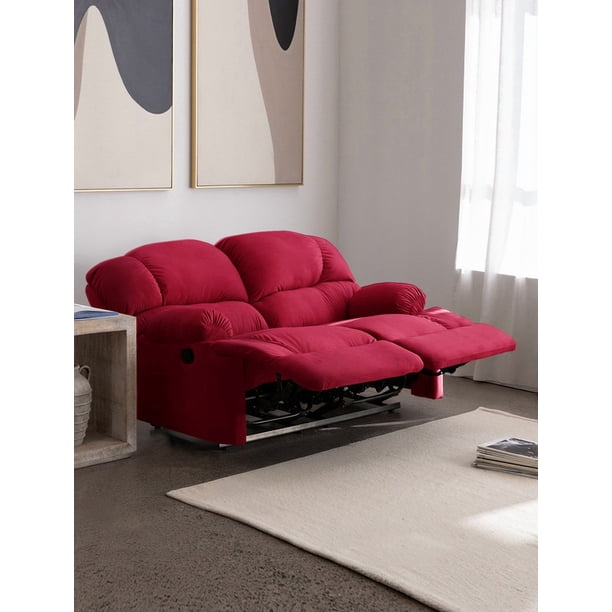 Bergere Perugia Reclinable 2 Cuerpos Tela Velvet Burdeo