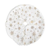 Magideal - Falda Para Árbol De Navidad, Falda De Árbol De Imitación De Lujo, Tapete Para Árbol, Delantal Redondo Para Árbol De Navidad, Para Vacaciones, Año Copo De Nieve Dorado