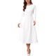thumbnail image 2 of INSPIRE CHIC Vestido de manga larga para mujer Invitada de boda Formal Cóctel Cuello redondo Vestido largo línea A XL Blanco, 2 of 6