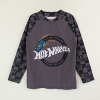 Polera Uv Manga Larga Niño Negro Logo Hot Wheels