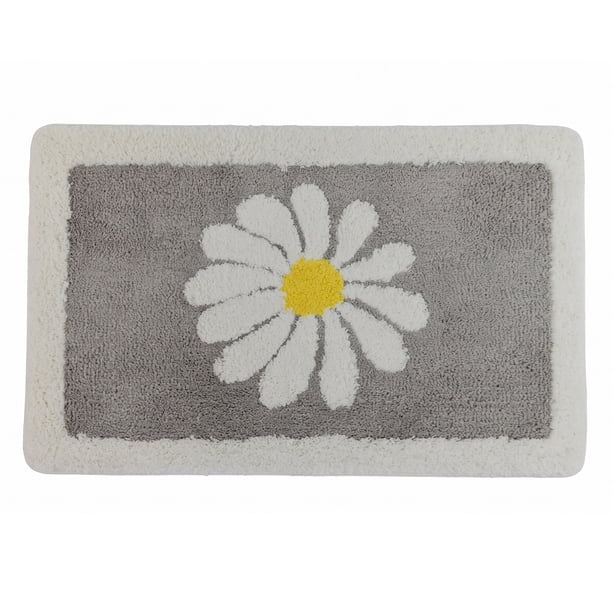 REGALWOVEN Alfombra de Baño Estética, Alfombrilla de Baño Ultra Suave Absorbente, Alfombra de Microfibra Impresa Antideslizante para Ducha Gris 24" x 16"