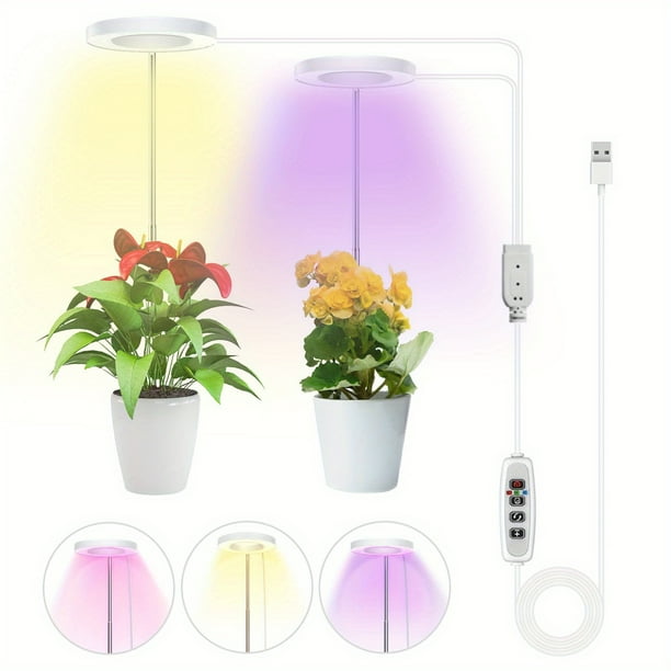 1 Set, Plant Grow Light, Full Spectrum LED Grow Lights For Indoor Plant, 3 Colors Halo Grow Lights, Height Adjustable Growing Lamp, Automatic Timer, Waterproof Grow Light, Idea For Small Plant Light