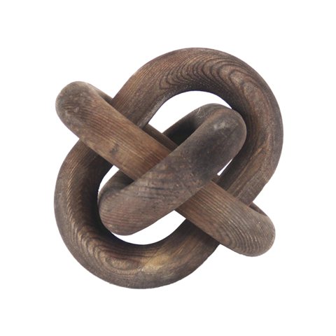 Bothyi - Cadena De Madera Decoración 3 Eslabones Nudo De Madera Colección De Accesorios Hechos A Mano Estilo Boho Marrón