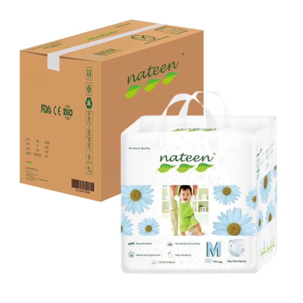 Nateen - Pañal Bebe Pants (Pull Up) Talla M - 160 Un