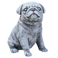 Magideal - Adorable Pug Puppy Resina Estatua Escultura De Césped Perfecta Para Ocasiones Centro De Ligero De Inauguración De Pintado A