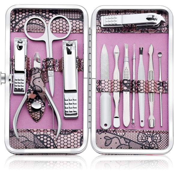 Set Manicure YHIT Acero Inoxidable 16 Piezas Pedicura Portatil