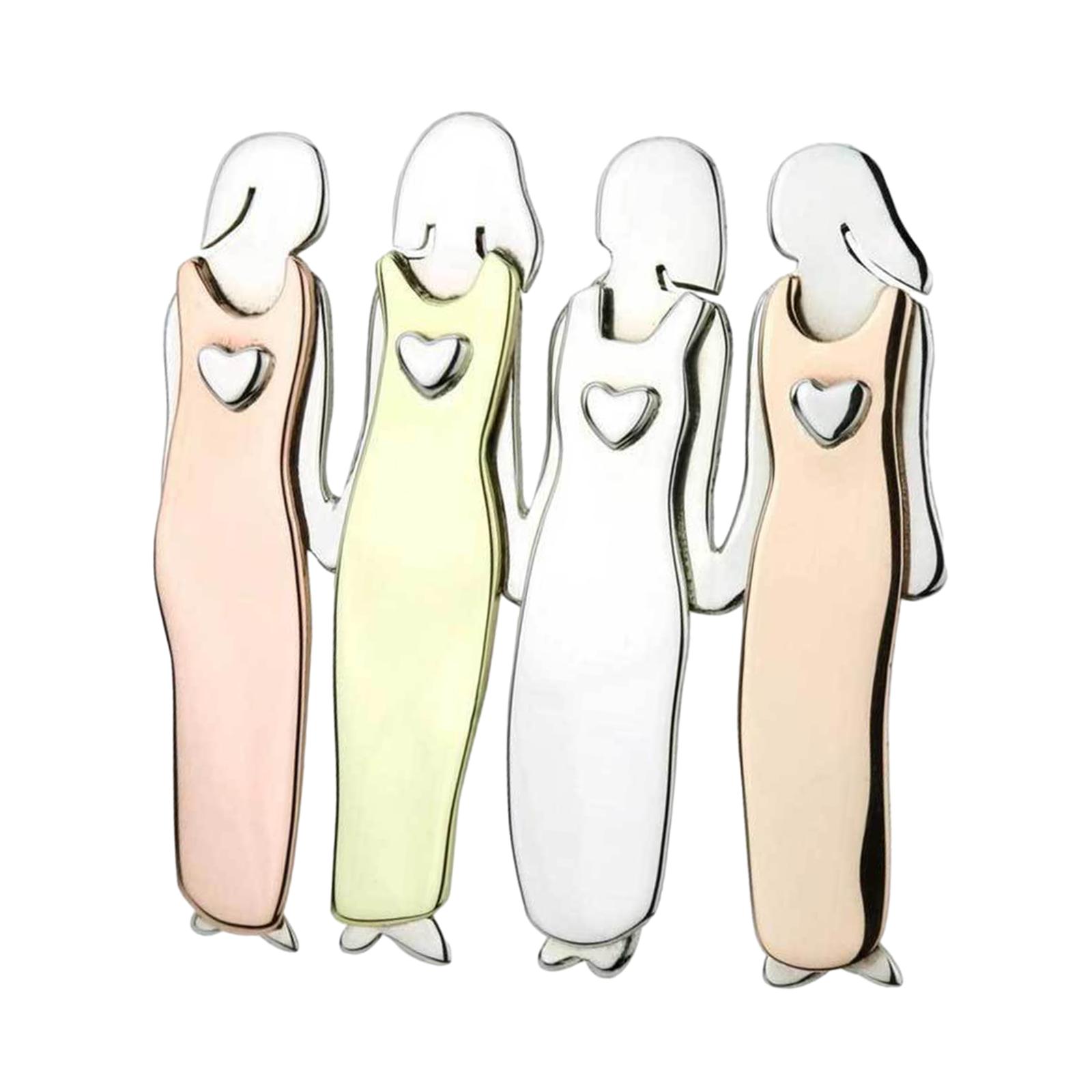 Ioensy - Broche De Hermanas Pin Elegante Moda Linda Insignia De Hermanas Para Camisa Cárdigan Sombrero 4 Personas