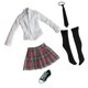 thumbnail image 1 of 1/6 Estudiante Uniforme Camisa Falda Zapatos De Lona Para 12 "Mujer Rosa + Negro, 1 of 3