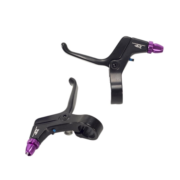 Palanca de Freno para Niños, Palanca de Freno para Niños, Freno de Mano Universal para Bicicleta de Aleación de Aluminio, Juego de Palancas de Freno P violeta negro
