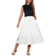 thumbnail image 2 of INSPIRE CHIC Falda Midi Acampanada con Cintura Elástica y Bolsillos para Mujer L Blanca, 2 of 6