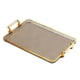 thumbnail image 1 of Bandeja Para Servir Con Asas Bandeja Para Comer Para Centro De Mesa Rectangular Borde Dorado Gris, 1 of 5