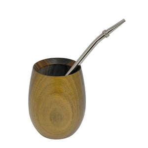 Tesoros Andinos - Mate Tazon De Madera Palo Santo Taza 100 Ml Con Bombilla