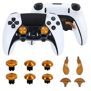 Genérico - Compatible Con El Mando Edge De Playstation 5 - Kit De Tapones Metálicos Para Los Pulgares, Las Palancas Y Los Botones Traseros De Ps5-Dorado