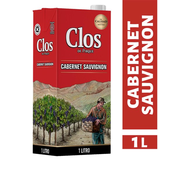 Vino Tinto Cabernet Sauvignon 12° Caja, 1L