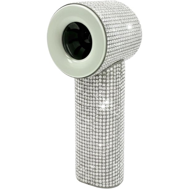 Ventilador mano portátil lujo diamante turbo mini pantalla digital 5 velocidades bolsillo