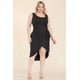 thumbnail image 4 of Vestido Midi de Talla Grande con Lazo Lateral y Parte Delantera Cruzada de Color Liso, 4 of 5