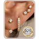 thumbnail image 1 of Aros Fiasaso de Plata 925, 3 pares, CZ, 20G, 1 of 3