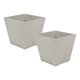 thumbnail image 1 of 2 Macetero Plastico Bajo Premium Base Cuadrada Conica Tamano S Beige, 1 of 3