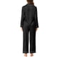 thumbnail image 3 of INSPIRE CHIC Conjunto de Pijama de Satén para Mujer de Manga Larga con Ribete en Contraste y Pantalones de Cintura Elástica M Negro, 3 of 6