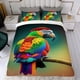 thumbnail image 4 of Loro Conjunto de sábanas temático, trío de piezas, cómodo y amigable con la piel, diseño único, regalo de decoración para el hogar para familiares, amigos y fans,135cm *200cm, 4 of 6