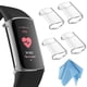 thumbnail image 1 of Protector de pantalla Case +, paquete de 4 unidades, Fintie Fitbit Charge 6/5, transparente, 1 of 8