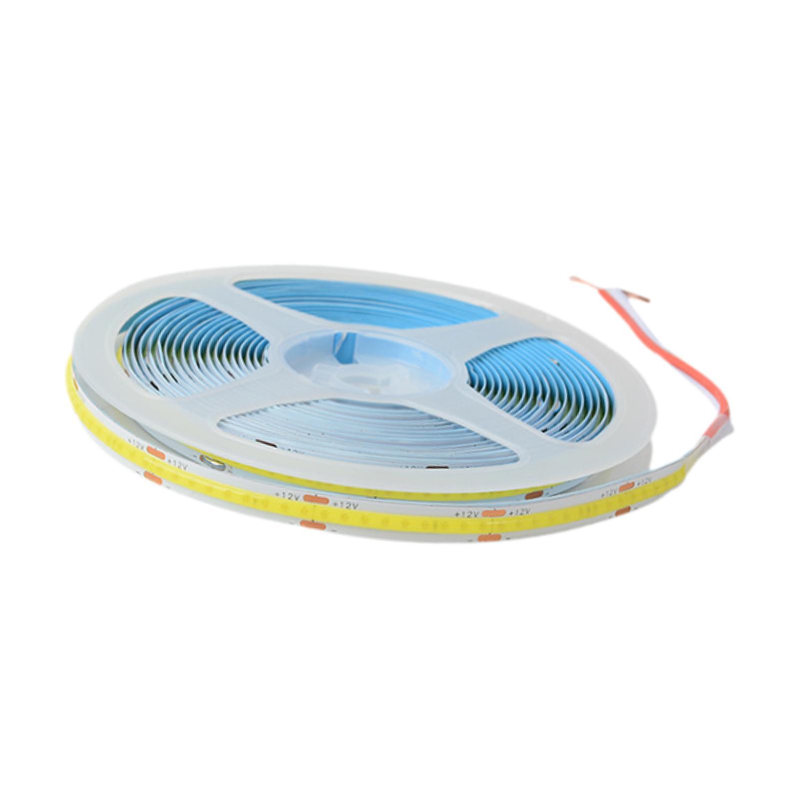 Magideal - Cinta De Luz Led Flexible, Tira De Luces Led Cob, Iluminación Diy Para Debajo Del Gabinete, Dormitorio, Cocina, Decoración De Oficina, Gabinete Del 12V 5M