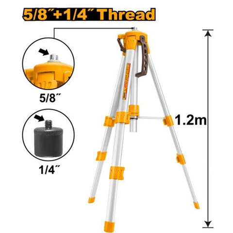 Tripode Para Nivel Laser 1,2 M 5/8 Y 1/4 Pul Ingco Hllt01152