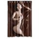 thumbnail image 1 of Cortina de ducha de chocolate, juego de cortinas de baño con ganchos, tamaño 48 x 72 pulgadas, 1 of 3