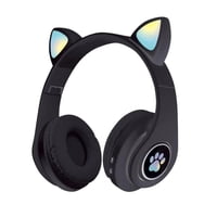 Importclick - Audífonos Inalámbrico Orejas Gato Led Wireless Bluetooth Negro