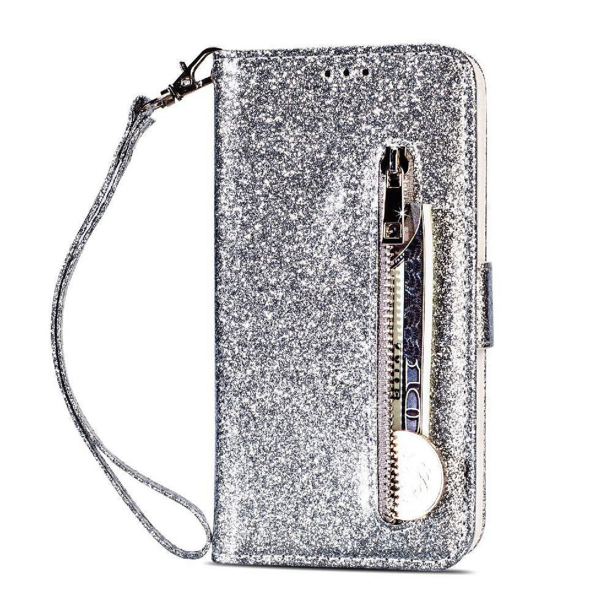 Foxdock - Funda Para Elegante Funda Iphone Se 2022/se 2020 Glitter Con Cremallera-ideal Para El Uso Diario