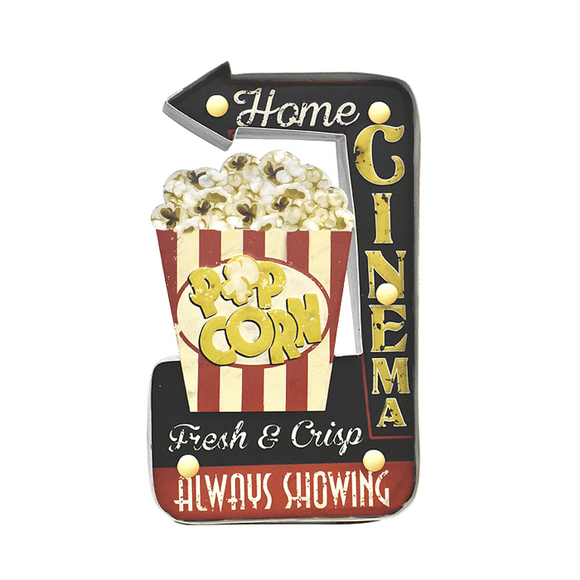 Letrero Vintage Led Home Cinema