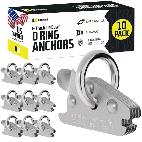Anclajes O-Ring DC Cargo Mall Paquete de 10, Acero 6000 lbs