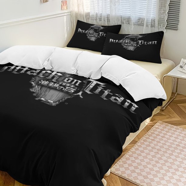 Attack on Titan Anime Home Bed 3-piece Set Classic Japanese Anime Polyester Wash Student Dormitory Set