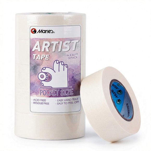 Cinta de artista Marie's 2,5 cm x 20 m pack de 5 sin ácido