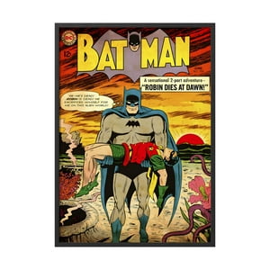 Creango - Cuadro Poster Enmarcado Batman Y Robin Detective Comic Decorativo