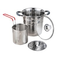 Bothyi - Olla Freidora De Acero Inoxidable Olla Freidora Con Bandeja Para Cocinar Al Vapor Para Hacer Patatas Fritas Caseras 3,5 L