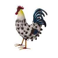 Ioensy - Estatuilla De Patio De Pollo, Estatua De Jardín Al Aire Libre, Figura De Cerca, Decoración De Gallo De Metal