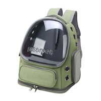 Magideal - Mochila Porta Gatos Para Gatos Y Perros Pequeños, Bolsa De Transporte Portátil Transparente Ventilada, Mochila De Transporte Para Senderismo, Uso De , Verde