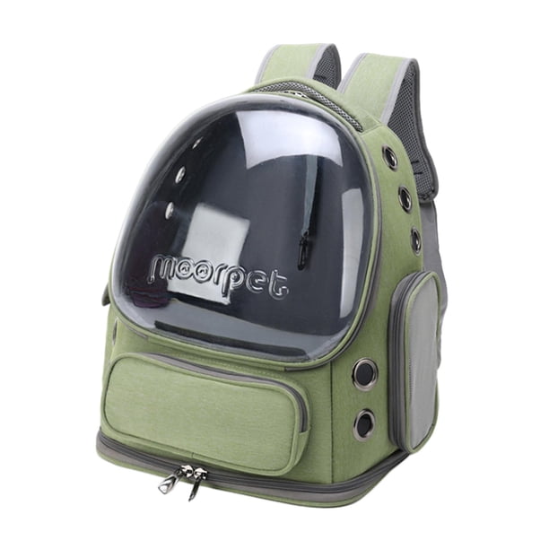 Mochila porta gatos para gatos y perros pequeños, bolsa de transporte portátil transparente ventilada, mochila de transporte para senderismo, uso de , VERDE