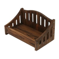 Magideal - Cama De Muñeca, Cama De Madera, Accesorios Para Sesión De Fotos De Bebé, Telón De Fondo, Accesorios De Estudio Fotográfico Para Bebé, Atrezos De Fotog Café