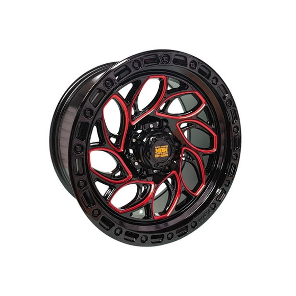 Juego De Llantas 17x8.5 6x139.7 Et0 Black+milling Red X171230(md-09)