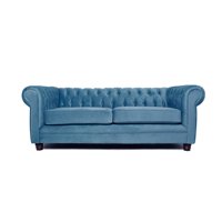 Barra Design - Sofá Chesterfield 3C Felpa Petroleo