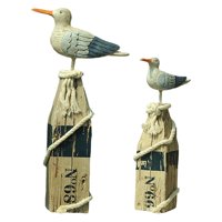 Magideal - Estatua Rústica De Gaviota, Escultura De Simulación, Decoración De , Decoraciones Náuticas De Resina, Adornos Para Pequeña Sala De Jardín, Librería,