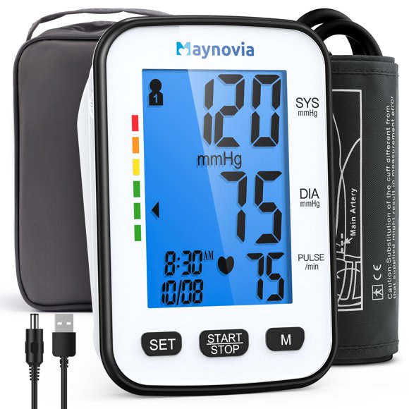 Monitor de presión arterial Maynovia con voz y manguito de 22‑42 cm