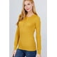thumbnail image 3 of Saronite Camiseta Térmica Básica de Manga Larga con Cuello Henley de Algodón Acanalado, Color Mostaza Intenso (para Mujer), 3 of 4
